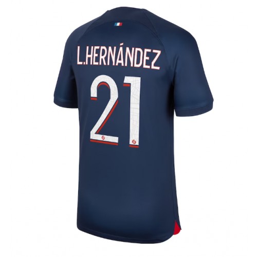 Moški Nogometni dresi Paris Saint-Germain Lucas Hernandez #21 Domači 2023-24 Kratek Rokav